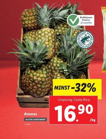Lidl Ananas erbjuda