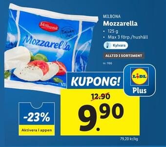 Lidl Mozzarella erbjuda
