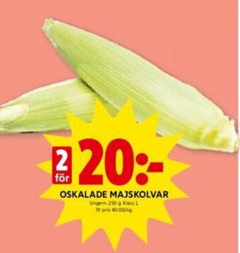 ICA Kvantum OSKALADE MAJSKOLVAR erbjuda