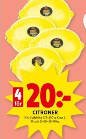 ICA Kvantum CITRONER erbjuda