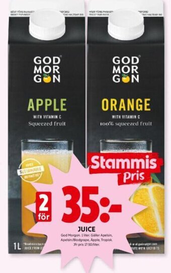 ICA Kvantum JUICE God Morgon. 1 liter erbjuda