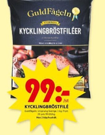 ICA Kvantum KYCKLINGBRÖSTFILÉ Guldfågeln erbjuda