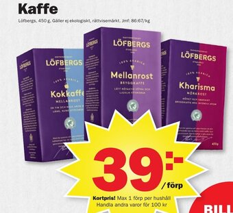 Pekås Kaffe Löfbergs, 450 g erbjuda