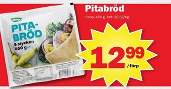 Pekås Pitabröd Coop, 450 g. erbjuda