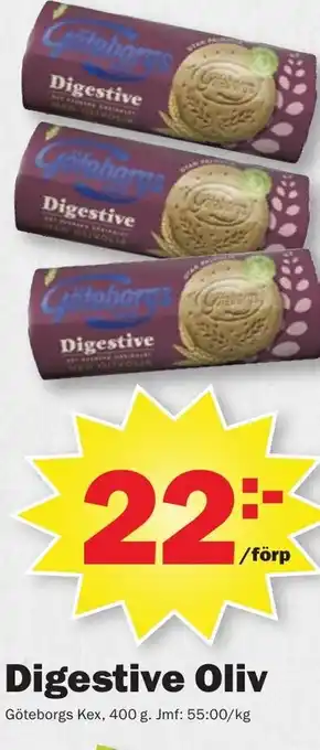 Digestive Oliv Göteborgs Kex, 400 g.