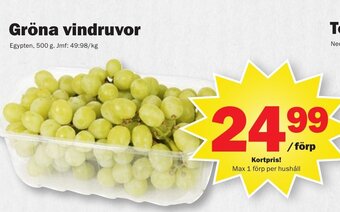 Pekås Gröna vindruvor erbjuda