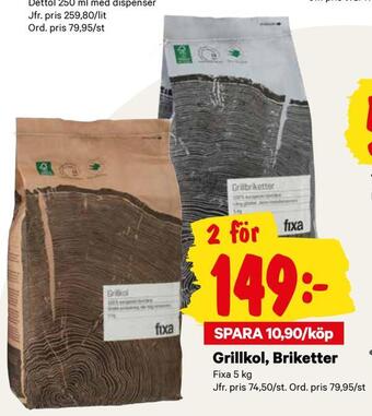 Grillkol, briketter