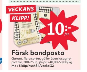 Hemköp Garant pasta erbjuda