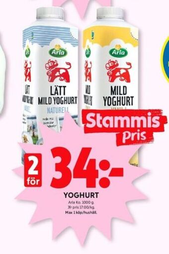 ICA Kvantum Arla yoghurt erbjuda