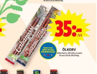 ICA Maxi Ridderheims ölkorv erbjuda