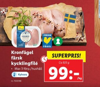 Lidl Kronfågel kyckling erbjuda