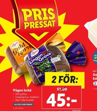 Lidl Guldkorn rågbröd erbjuda