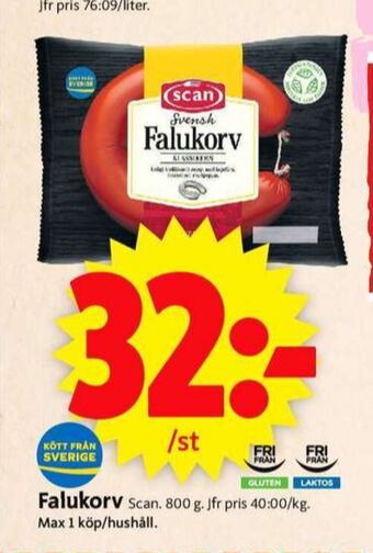 ICA Supermarket Scan falukorv erbjuda