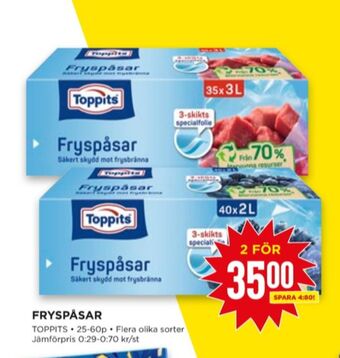 Willys Toppits fryspåsar erbjuda