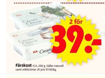ICA Supermarket Ica färskost erbjuda