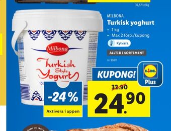 Lidl Milbona yoghurt erbjuda