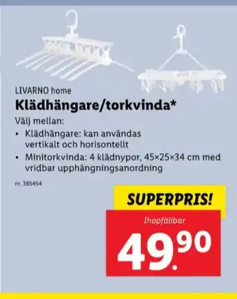 Lidl Livarno torkställning erbjuda