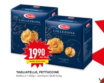 Willys Barilla pasta sorterad erbjuda