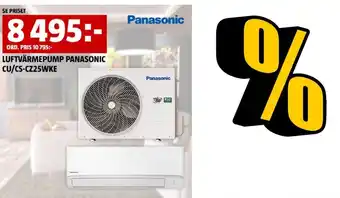 Bauhaus LUFTVÄRMEPUMP PANASONIC CU/CS-CZ25WKE erbjuda