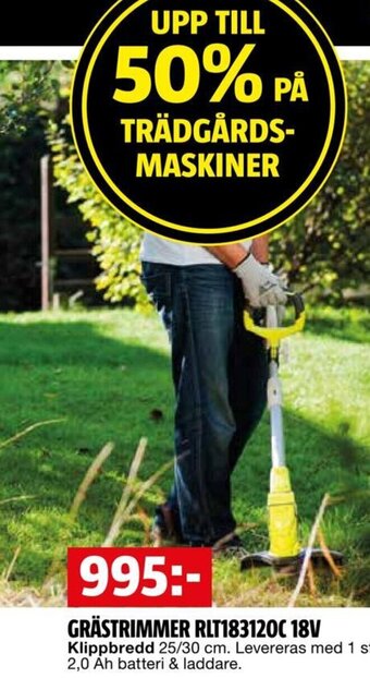 Bauhaus GRÄSTRIMMER RLT183120C 18V erbjuda