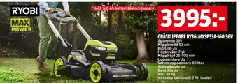 Bauhaus GRÄSKLIPPARE RY36LMXSP53A-160 36V erbjuda