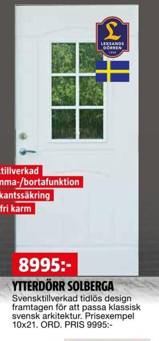 Bauhaus YTTERDÖRR SOLBERGA erbjuda