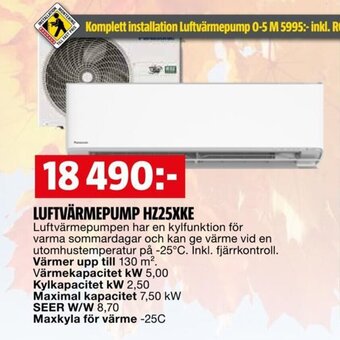 Bauhaus LUFTVÄRMEPUMP HZ25XKE erbjuda