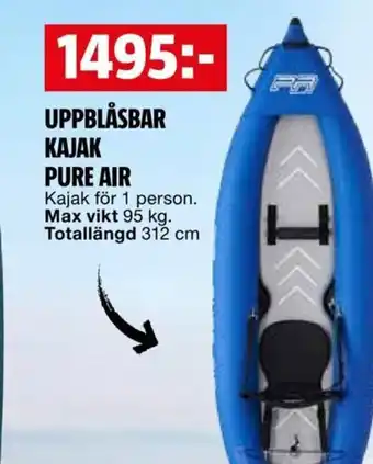 Bauhaus UPPBLÅSBAR KAJAK PURE AIR erbjuda
