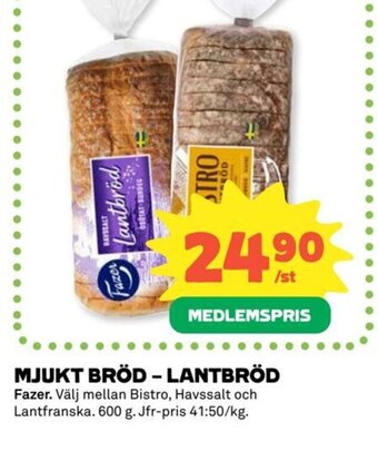 Coop MJUKT BRÖD - LANTBRÖD erbjuda