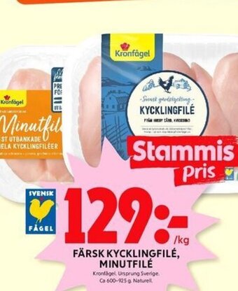 ICA Kvantum FÄRSK KYCKLINGFILÉ, MINUTFILÉ erbjuda