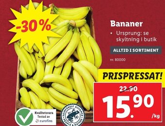 Lidl Bananer erbjuda