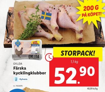 Lidl GYLLDA Färska kycklingklubbor erbjuda