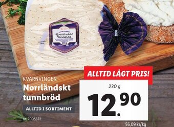 Lidl KVARNVINGEN Norrländskt tunnbröd erbjuda
