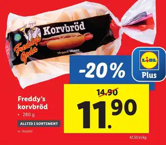 Lidl Freddy's korvbröd • 280 g erbjuda