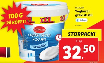 Lidl MILBONA Yoghurt i grekisk stil erbjuda