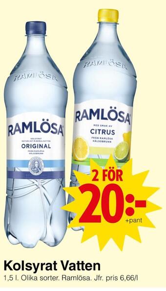 Matöppet Kolsyrat vatten erbjuda