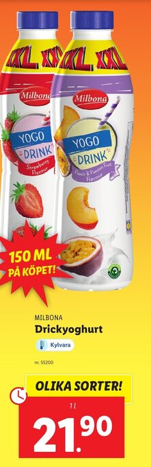 Lidl MILBONA Drickyoghurt erbjuda