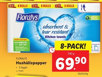 Lidl FLORALYS Hushållspapper erbjuda
