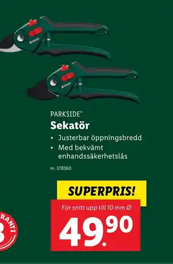 Lidl PARKSIDEⓇ Sekatör erbjuda