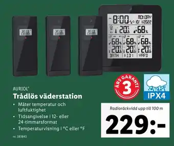 Lidl AURIOLⓇ Trådlös väderstation erbjuda