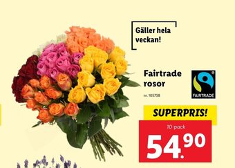 Lidl Fairtrade rosor erbjuda