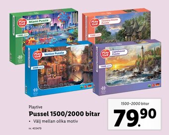 Lidl Playtive Pussel 1500/2000 bitar erbjuda