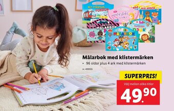 Lidl Målarbok med klistermärken erbjuda