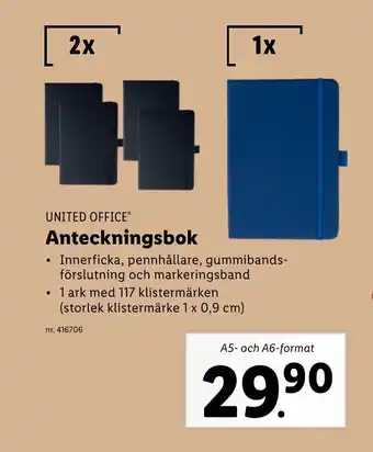 Lidl UNITED OFFICEⓇ Anteckningsbok erbjuda