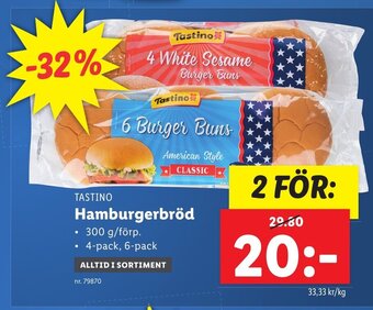 Lidl TASTINO Hamburgerbröd erbjuda
