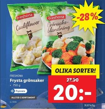 Lidl FRESHONA Frysta grönsaker erbjuda