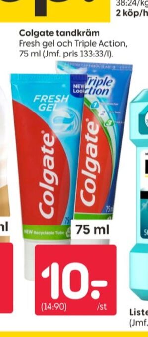 Rusta Colgate tandkräm erbjuda