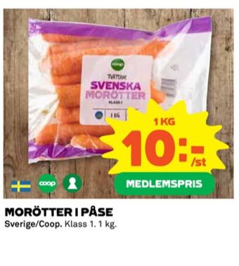 Coop Coop morötter erbjuda