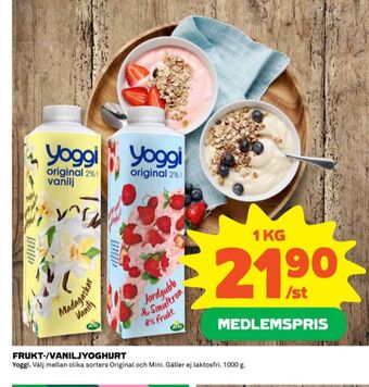 Coop Yoggi yoghurt erbjuda