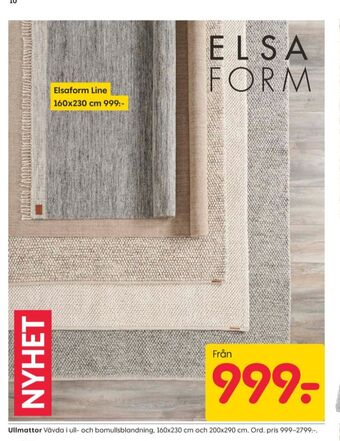 Rusta Elsa form mattor erbjuda